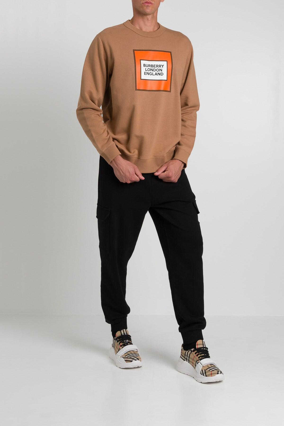 Felpa con logoBurberry in Cotone da Uomo | Lyst