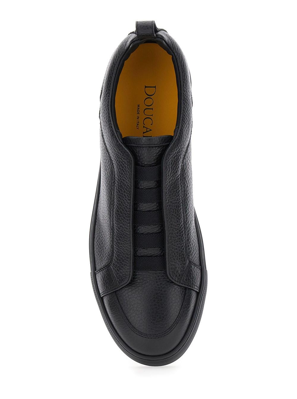 スニーカー Doucal's Leather-Trim Sneakers Men's sneaker in tumbled leather | white - Doucal's