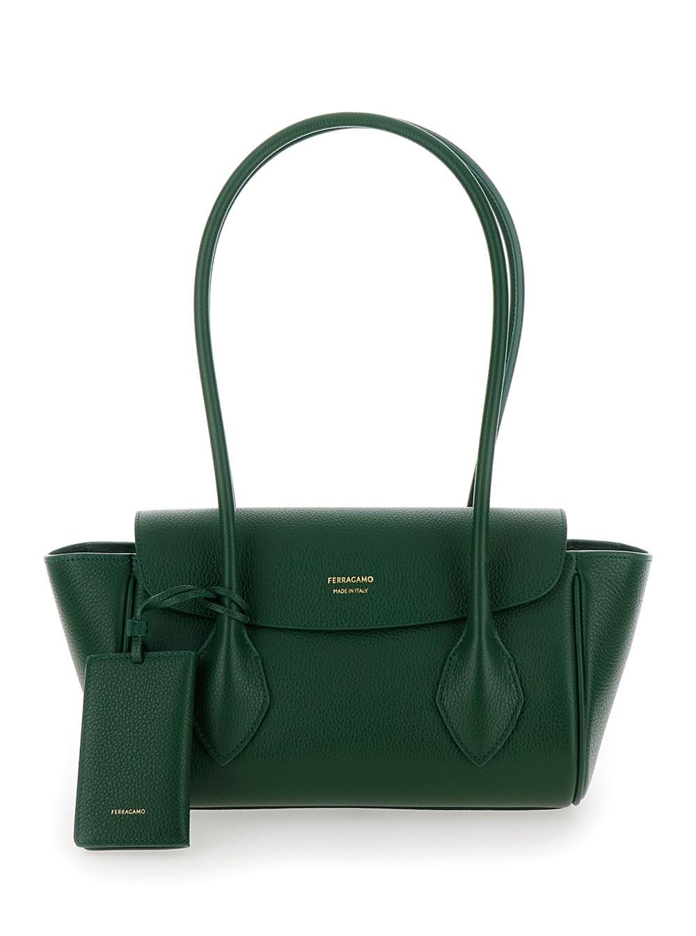 Ferragamo green bag hotsell