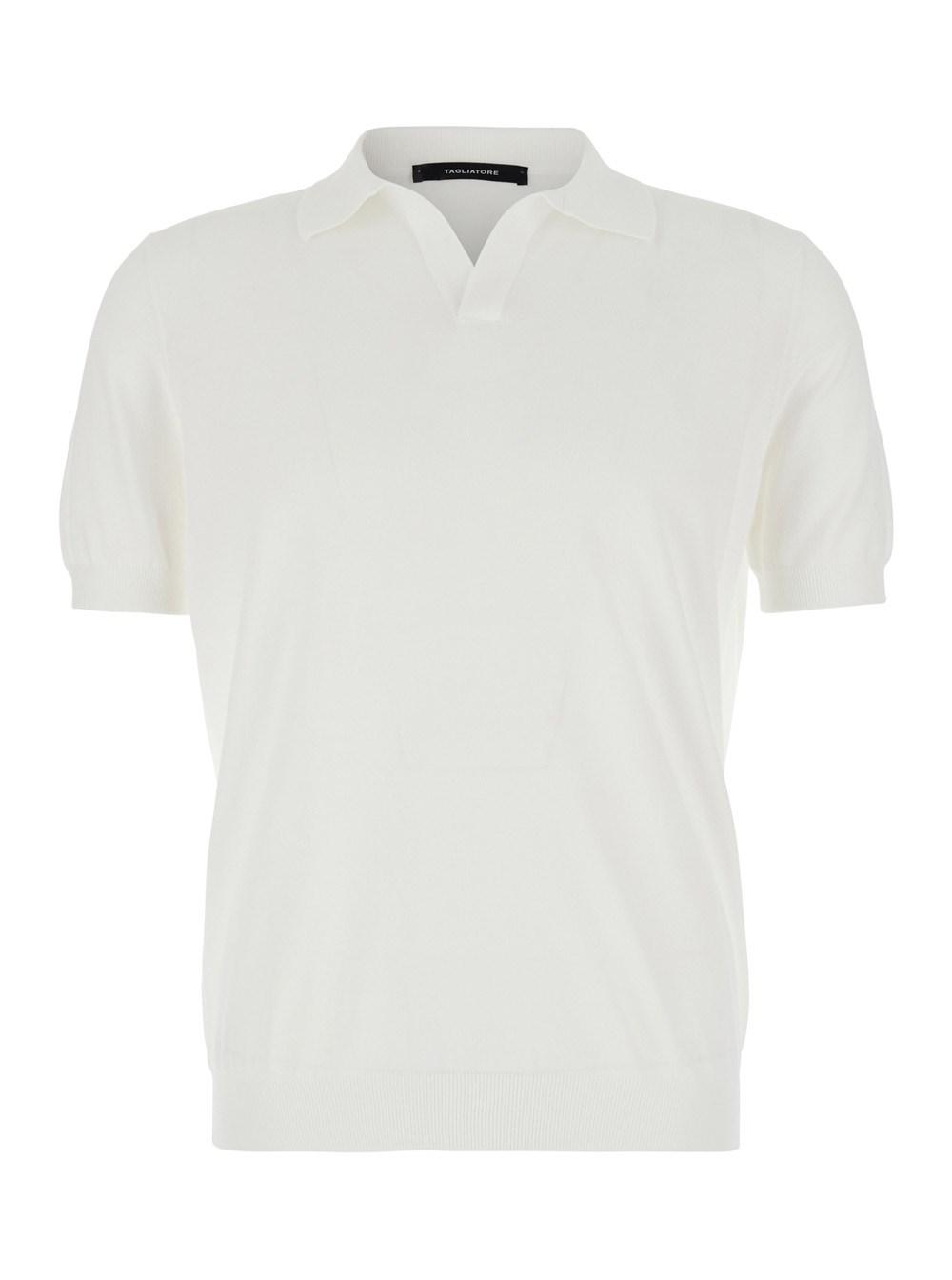 Tagliatore Knitted Polo Shirt With Polo Style Collar And
