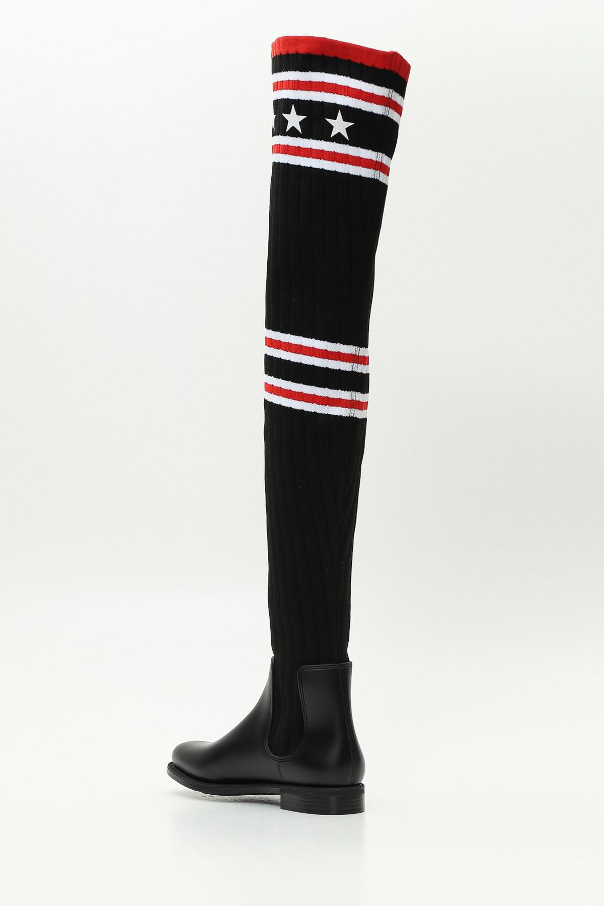 Knitted Over-the-knee Boots in Black 