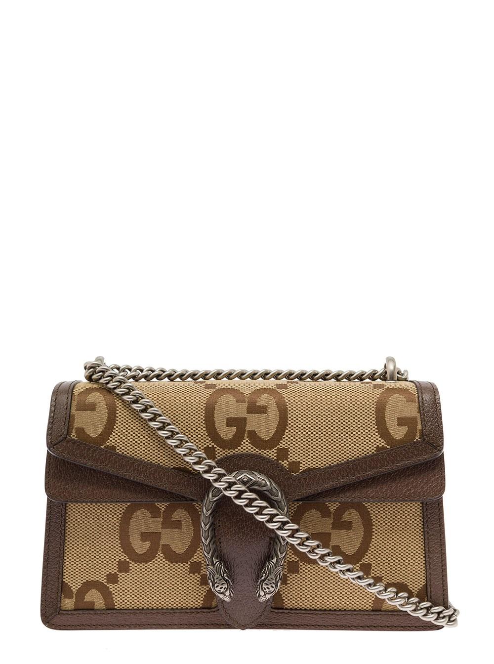 Gucci Woman's Dionysus Jumbo gg Fabric Crossbody Bag With Leather Inserts  in Brown | Lyst