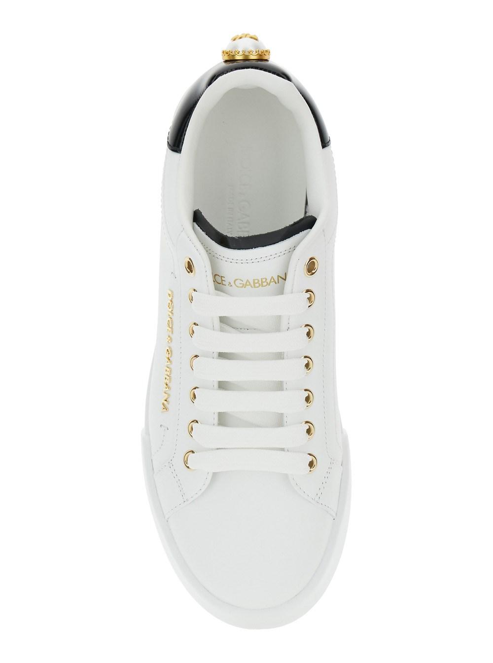スニーカー Dolce & Gabbana SNEAKER BASSA V.NAPP+KENT+LETT Dolce & Gabbana Sneaker Bassa V.Napp+Kent+Lett in White