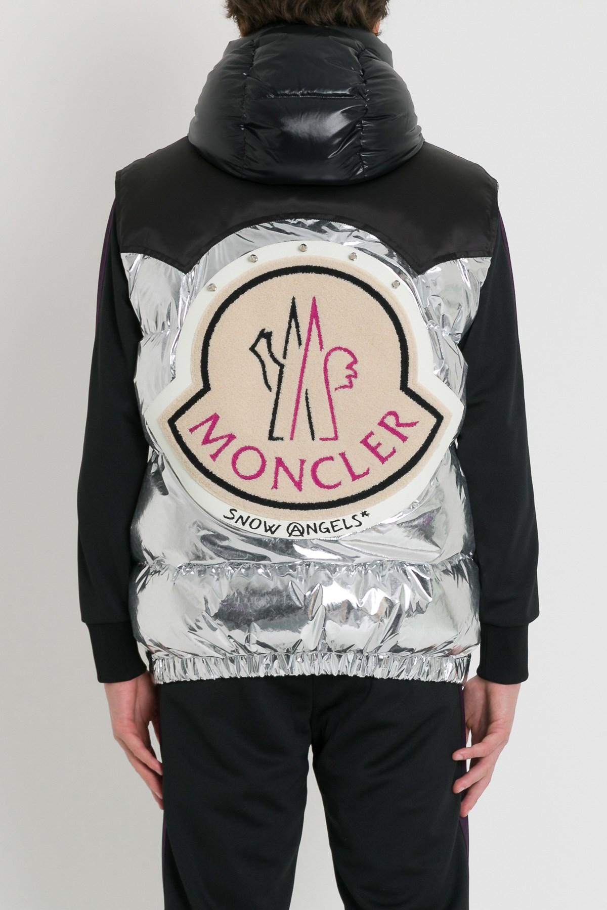 Moncler Genius Synthetic 8 Moncler Palm Angels Silver And Black Exen Vest  for Men - Lyst