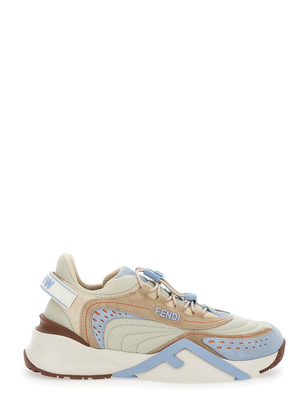 Fendi 'Flow' Light Sneakers With Logo Label On The Back in White | Lyst