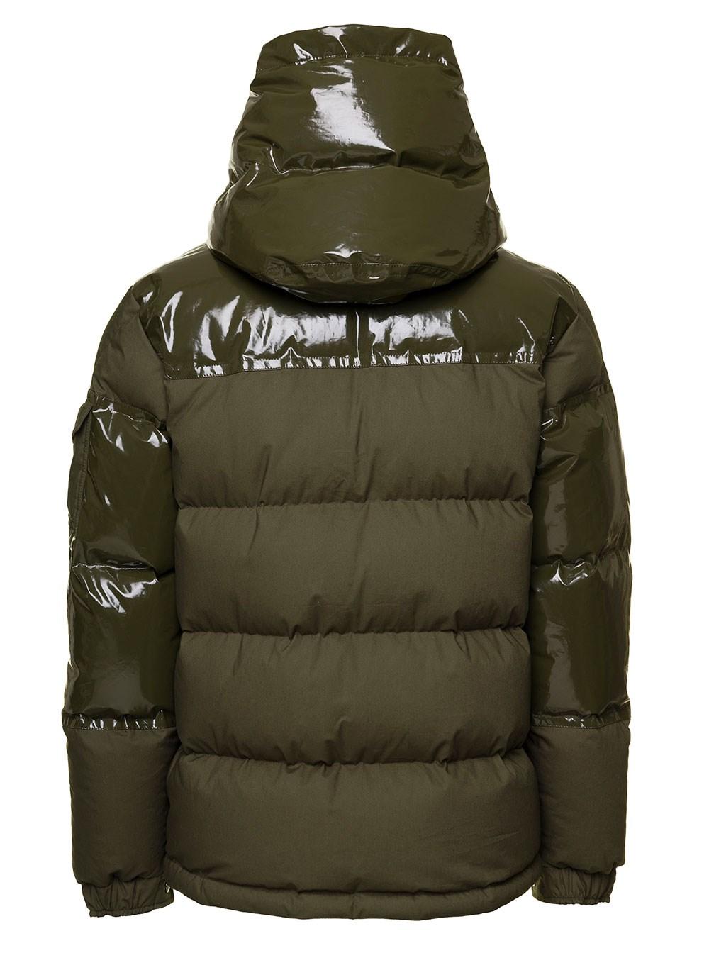 Moncler 'chardon' Short Military Down Jacket With Hood And Coated Cotton  Detailing Man in Green for Men | Lyst