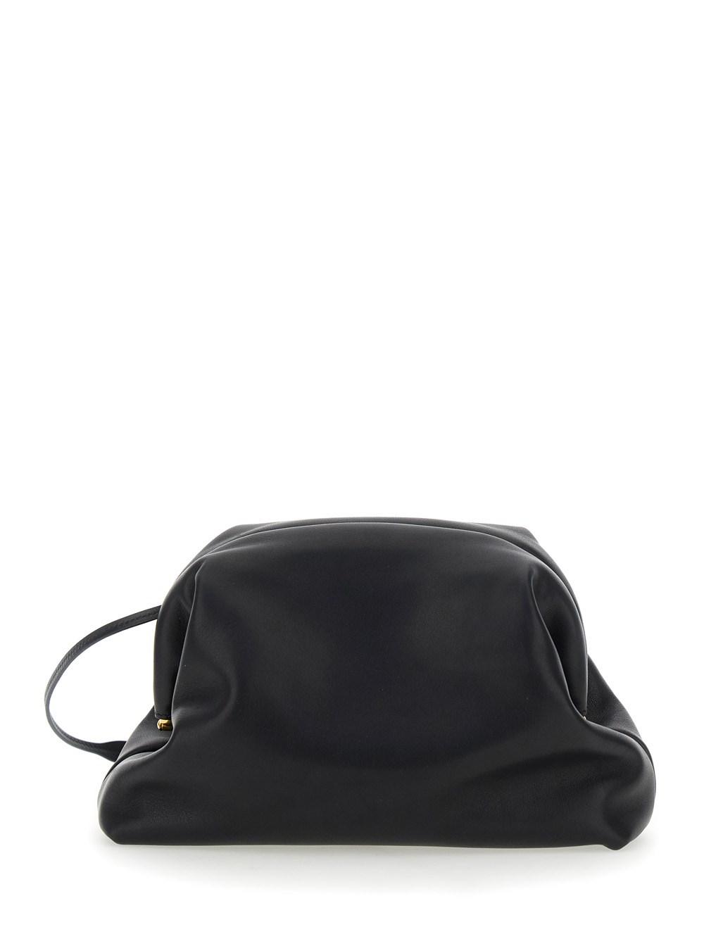 【関税送料込】The Row Mira Clutch in Leather Black The Row Mira Clutch Bag | Black | FARFETCH