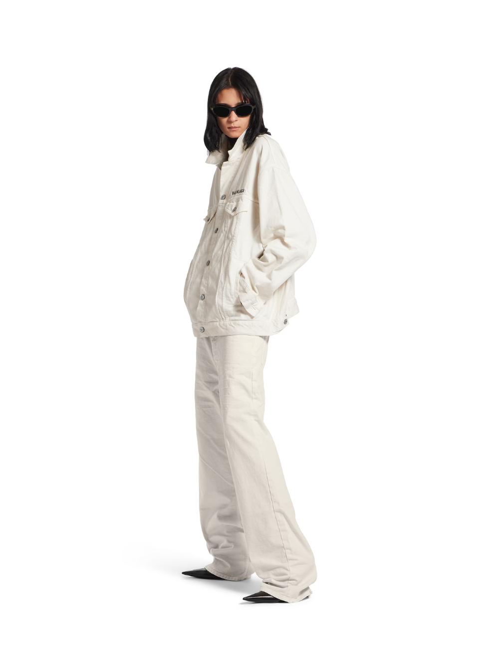 【送料&関税込】Balenciaga Five Pocket Jeans With Ripped Hem Balenciaga Five Pocket Jeans With Ripped Hem in White | Lyst