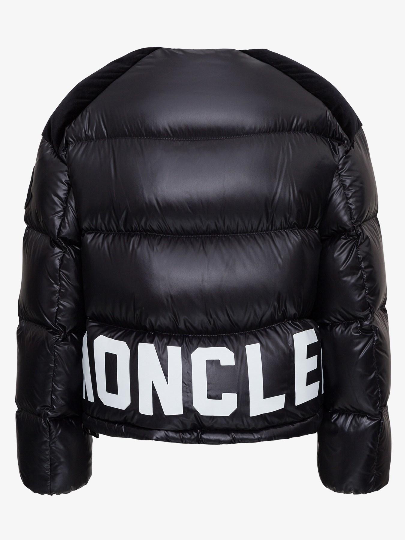 Moncler Chouelle Logo Lacque Down Puffer Coat in Black Lyst UK