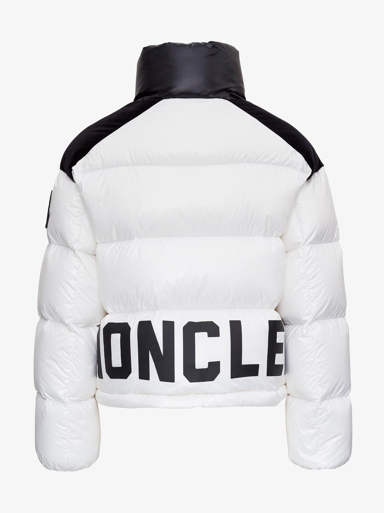 Moncler Ladies White Cotton Chouelle Logo-print Shell-down Jacket | Lyst
