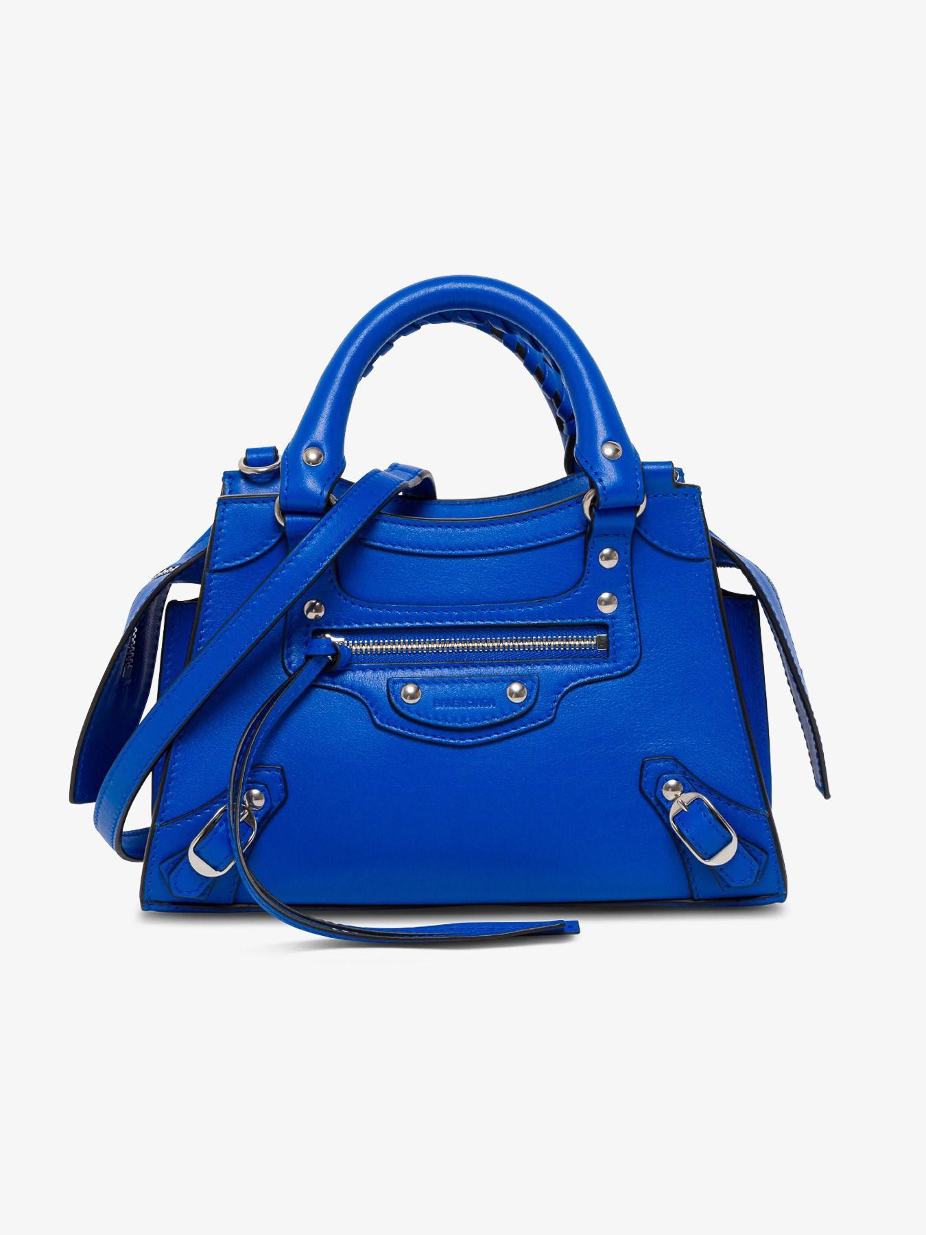 Balenciaga Mini Neo Classic Leather Satchel in Blue | Lyst