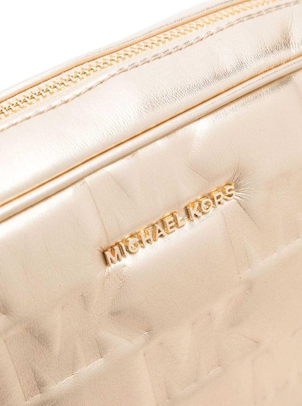 MICHAEL Michael Kors M Michael Kors Woman's Jet Set Charm Gold Colored  Leather Crossbody Bag With Logo in Metallic | Lyst