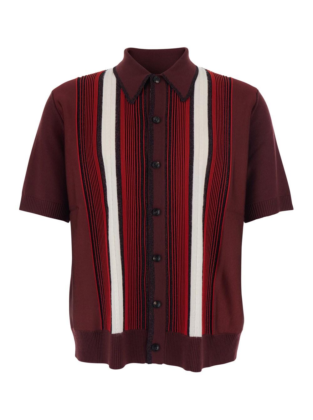 Amiri Polo Shirt With Classic Collar And Front Striped