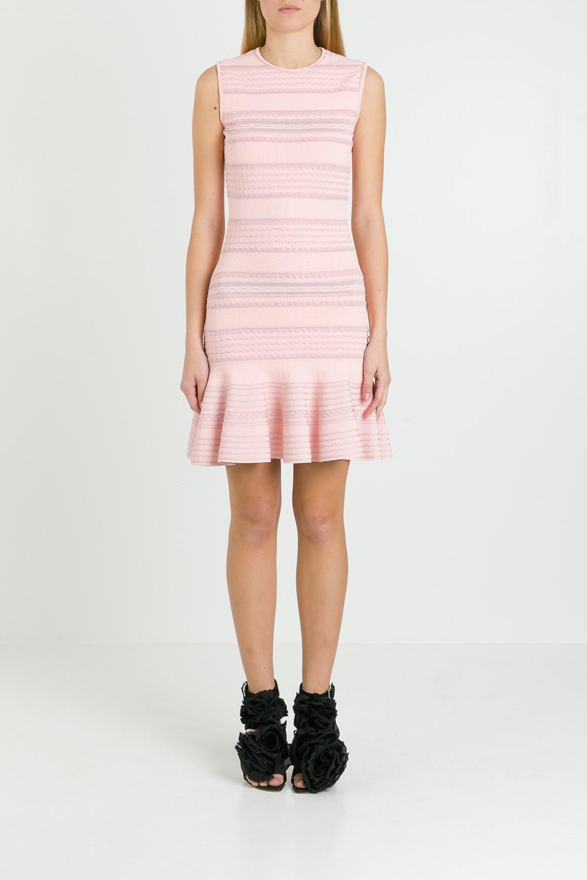 Alexander McQueen Silk Scalloped Peplum Dress in Pink Save 58 Lyst