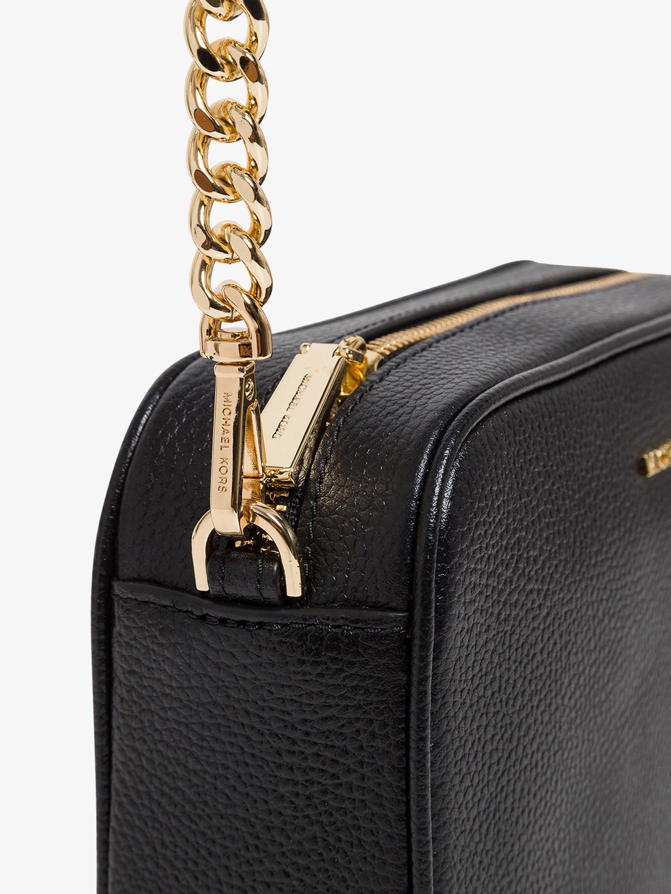 MICHAEL Michael Kors Leather Crossbody Medium Camera Bag in Black - Lyst