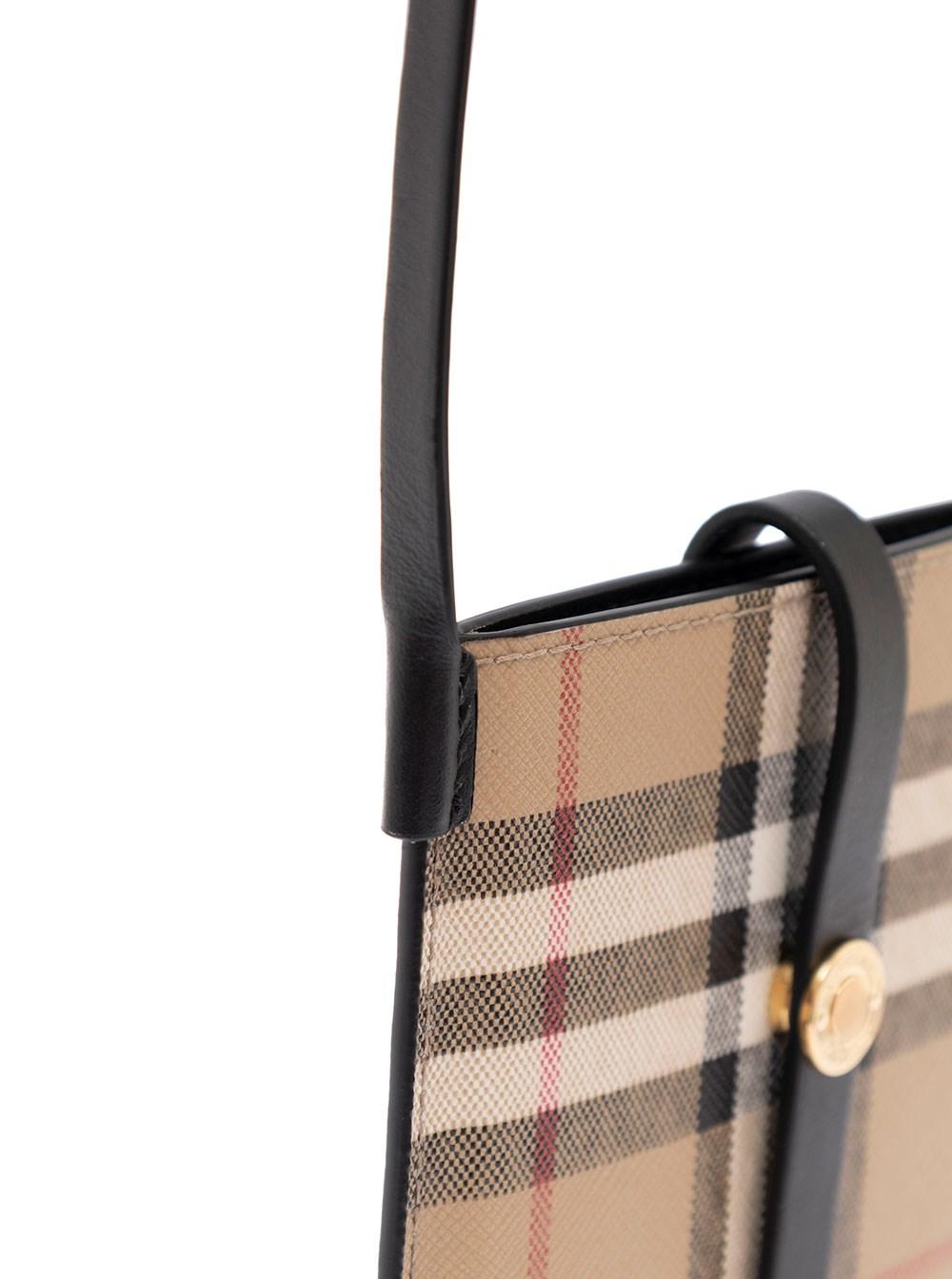 Burberry Woman's Anne Vintage Check Fabric Crossbody Mobile 