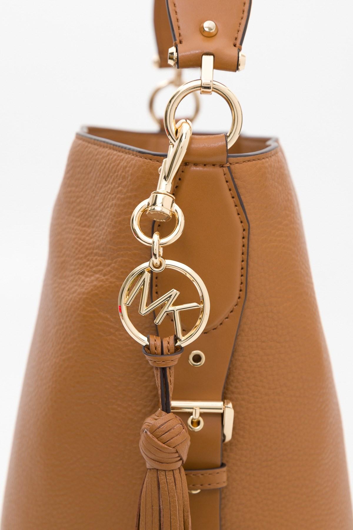 MICHAEL Michael Kors Brooke Medium Pebbled Leather Bucket Bag in Brown ...
