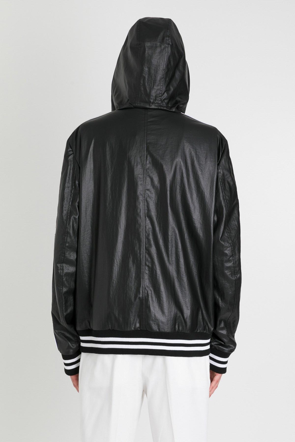 Balmain Leather Bomber Jacket With Logo in Black for Men Lyst