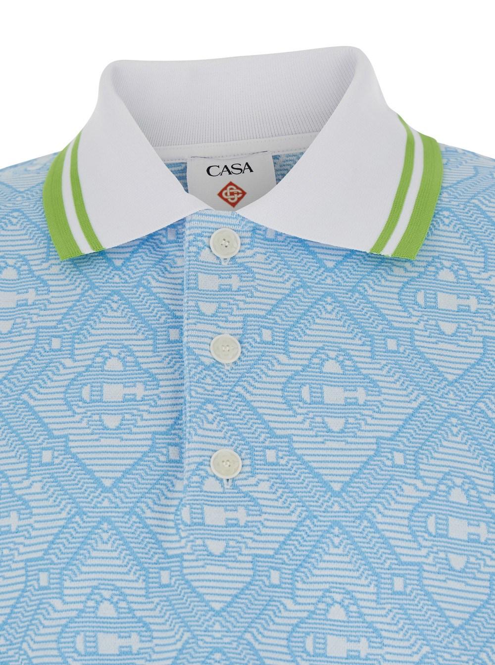 CASABLANCA Light Polo Shirt With Classic Bicolor Collar And All