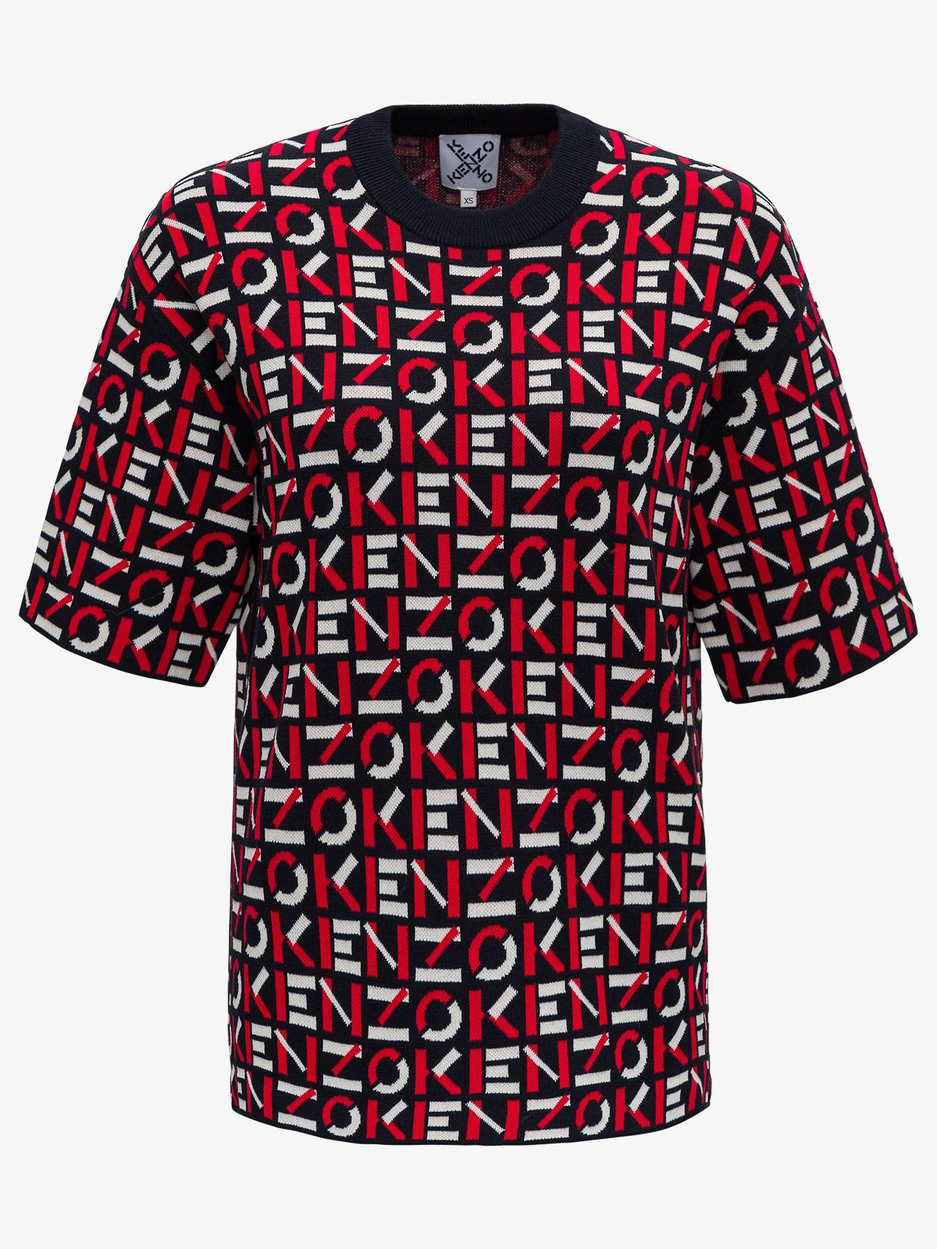 KENZO Synthetic Allover Logo T-shirt in Red - Lyst