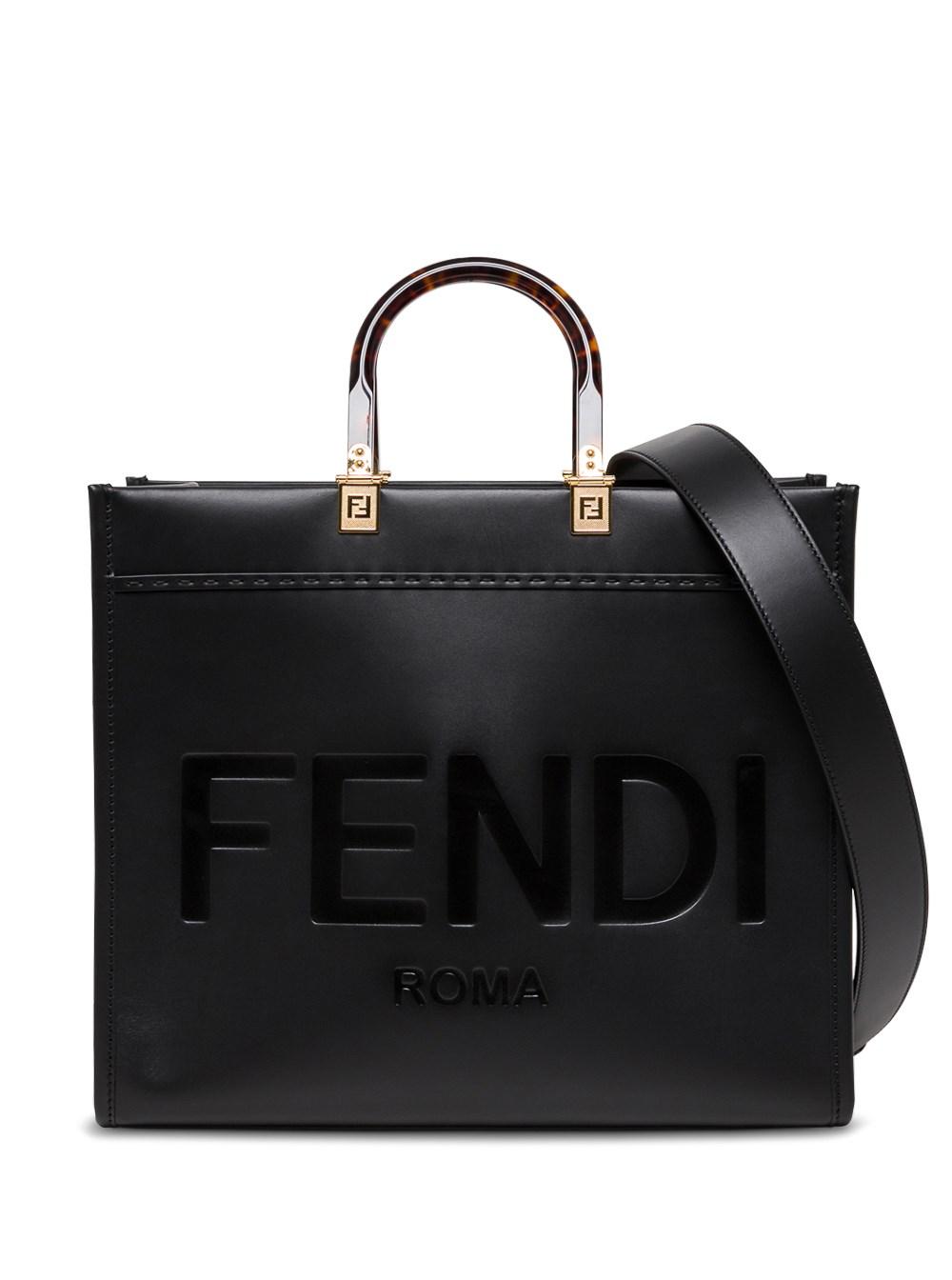 Fendi Sunshine Medium Handbag In Leather Woman in Black | Lyst