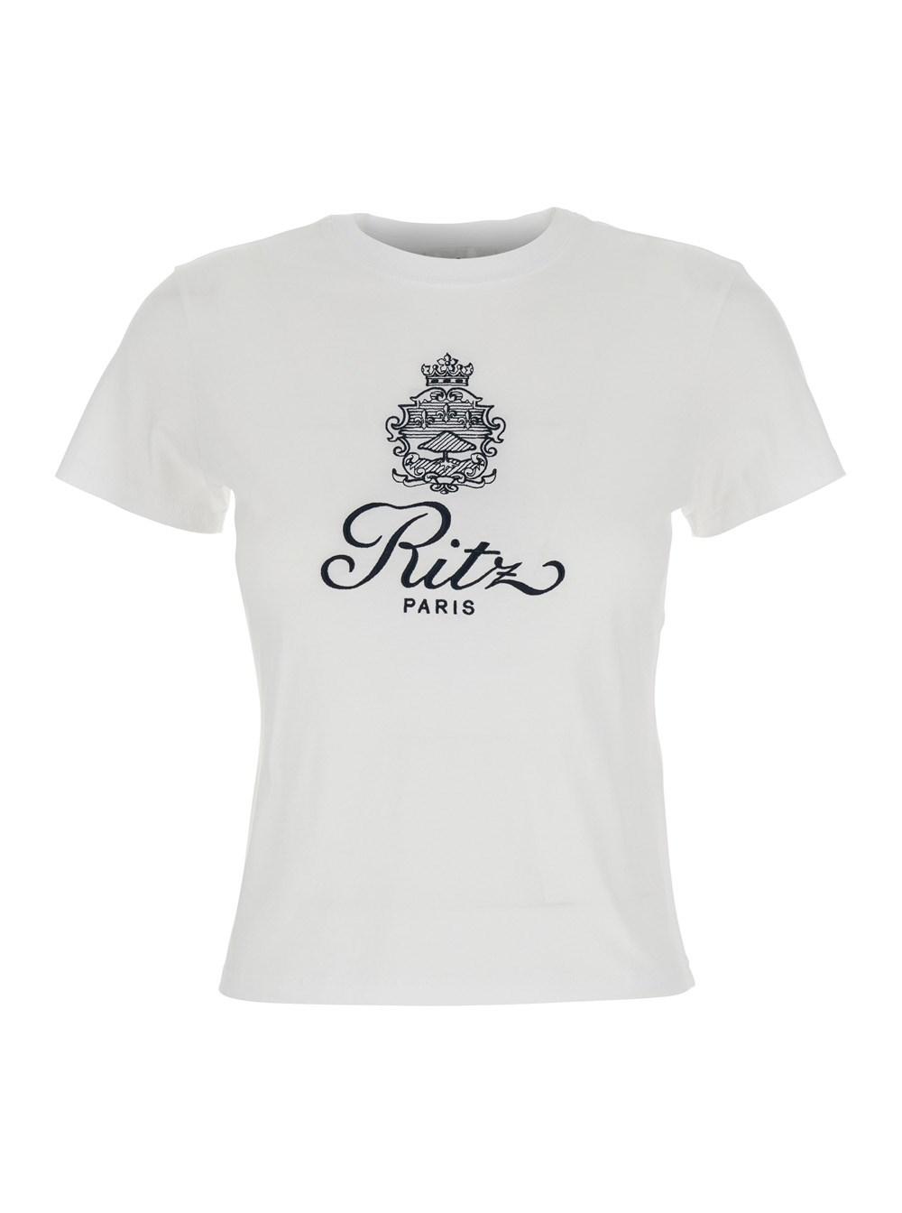 【送料&関税込】Frame White T-shirt With Ritz Paris Logo On T-shirt homme - crème - Ritz Paris x FRAME | Ritz Paris