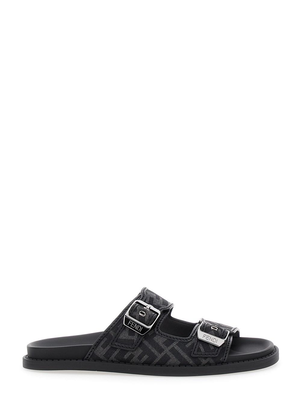 Fendi Feel And Sandals With Engraved Logo in Black for Men Lyst UK