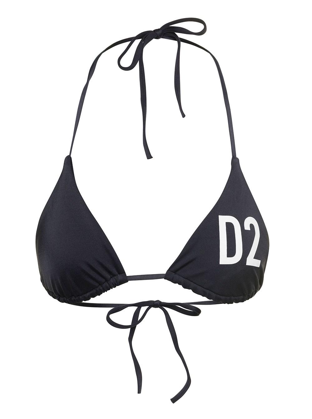 DSquared² Swim Triangle Bikini With Lettering In Nylon Stretch Woman in  Blue | Lyst