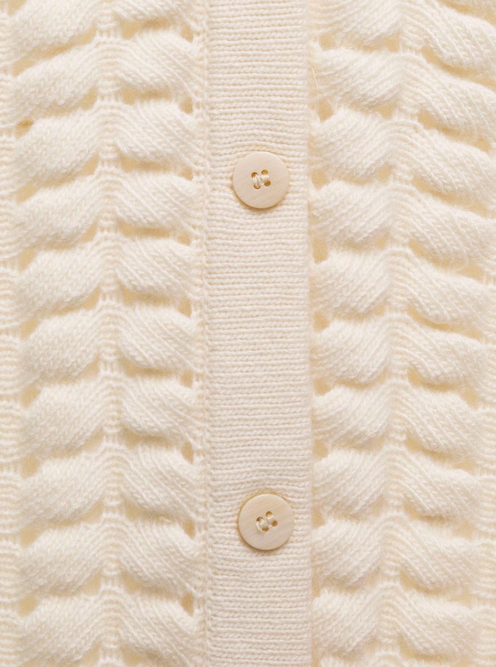 Theory Hanelee Wool And Cashmere Quilted Cream Colored Cardigan in Natural  | Lyst