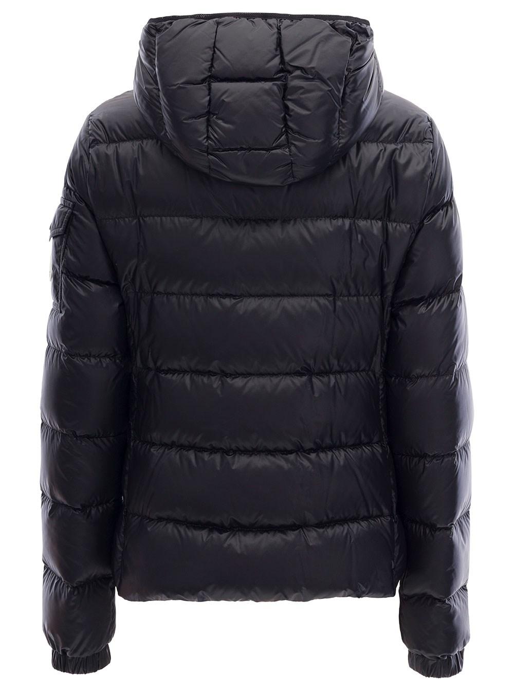 Moncler 'gles' Short Hooded Down Jacket With Sleeve Pocket In