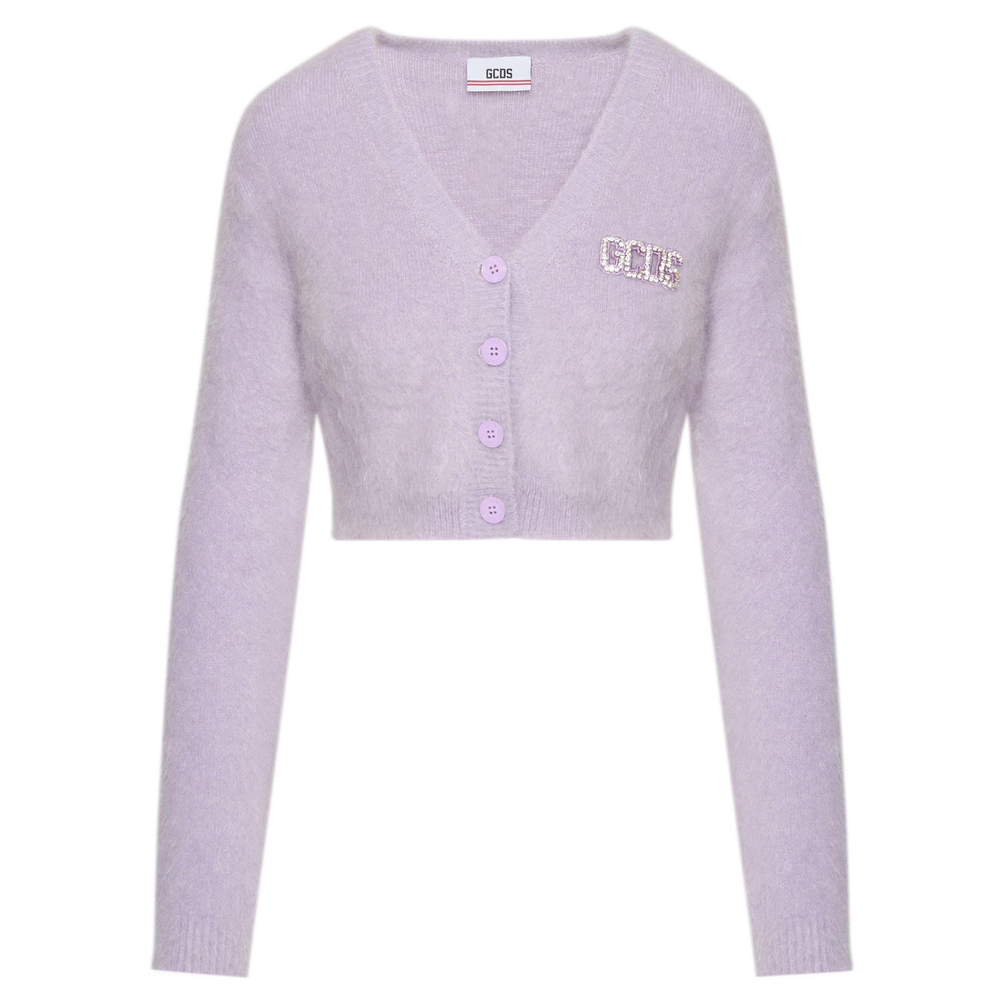 purple mohair cardigan