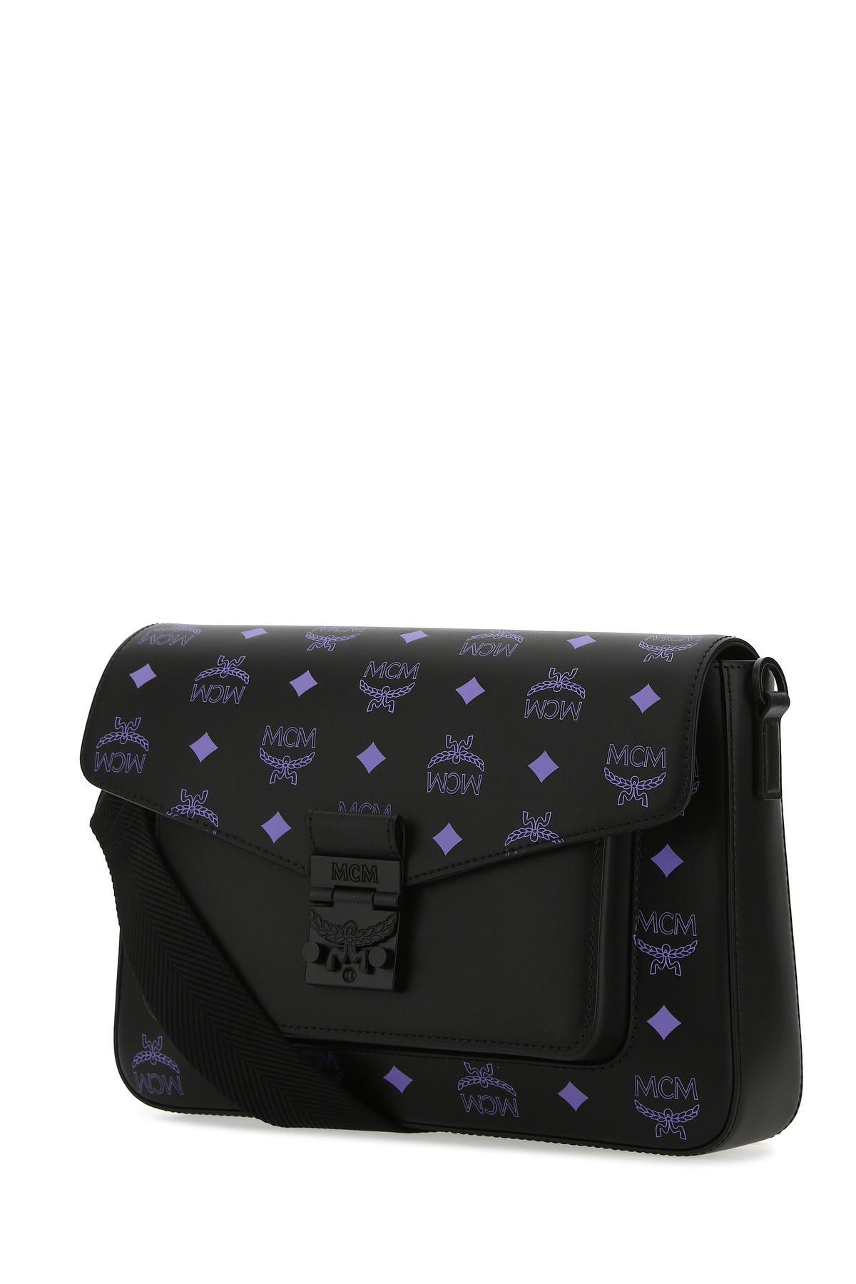 MCM Printed Leather Medium Millie Crossbody Bag in Black