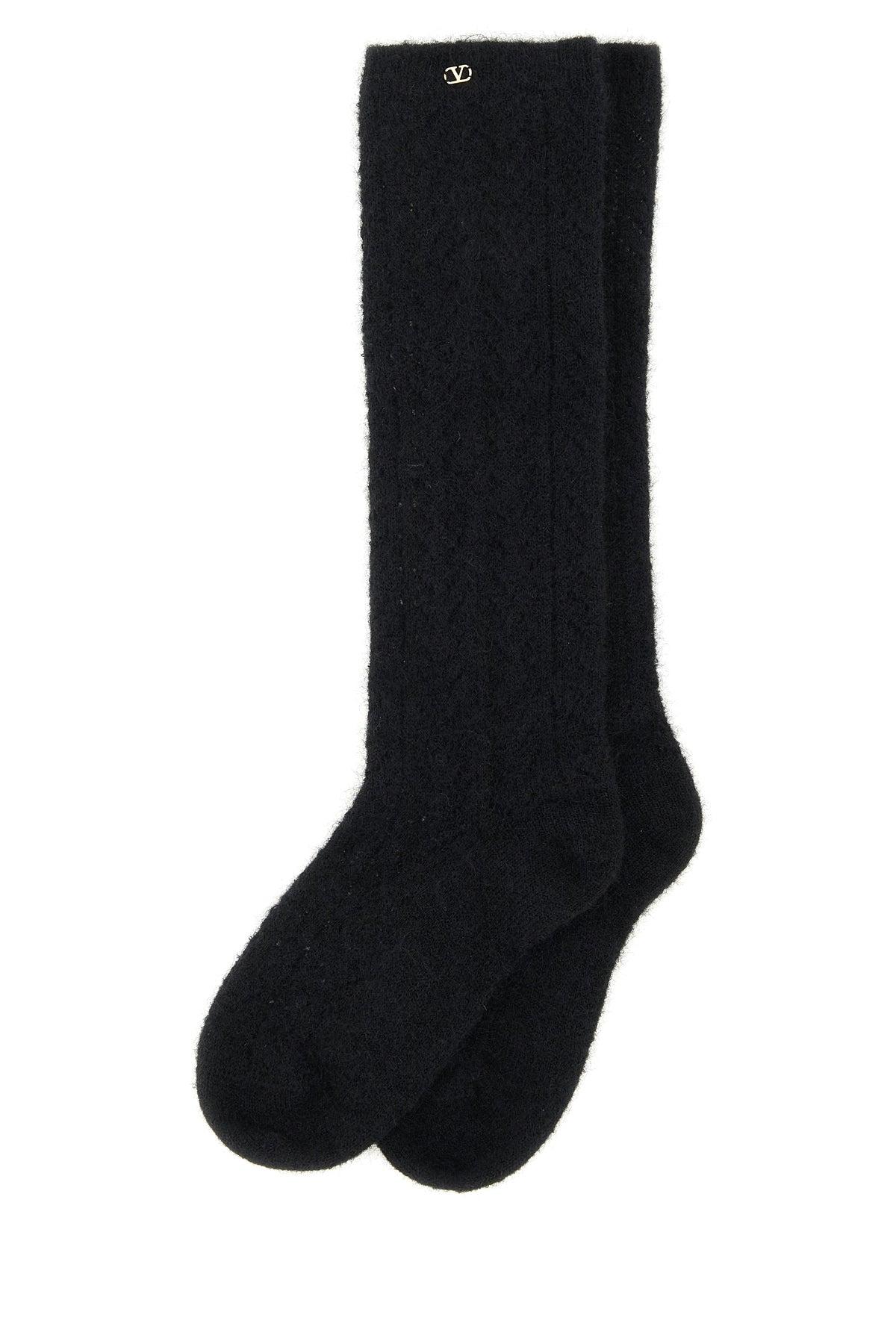 タイツ・ソックス Valentino Garavani Black Stretch Mohair Blend Socks Valentino Garavani Black Stretch Mohair Blend Socks | Lyst