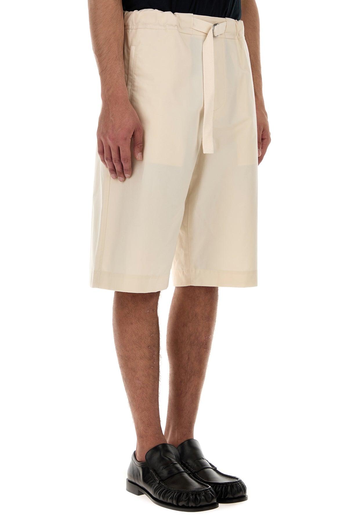 パンツ JIL SANDER Ivory Cotton Bermuda Shorts Jil Sander Ivory Cotton Bermuda Shorts in Natural for Men | Lyst