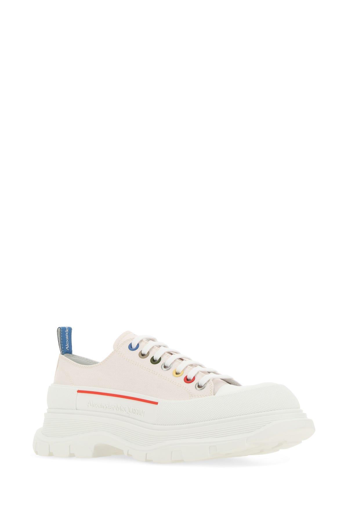 Alexander McQueen Ivory Canvas Tread Slick Sneakers in White for 