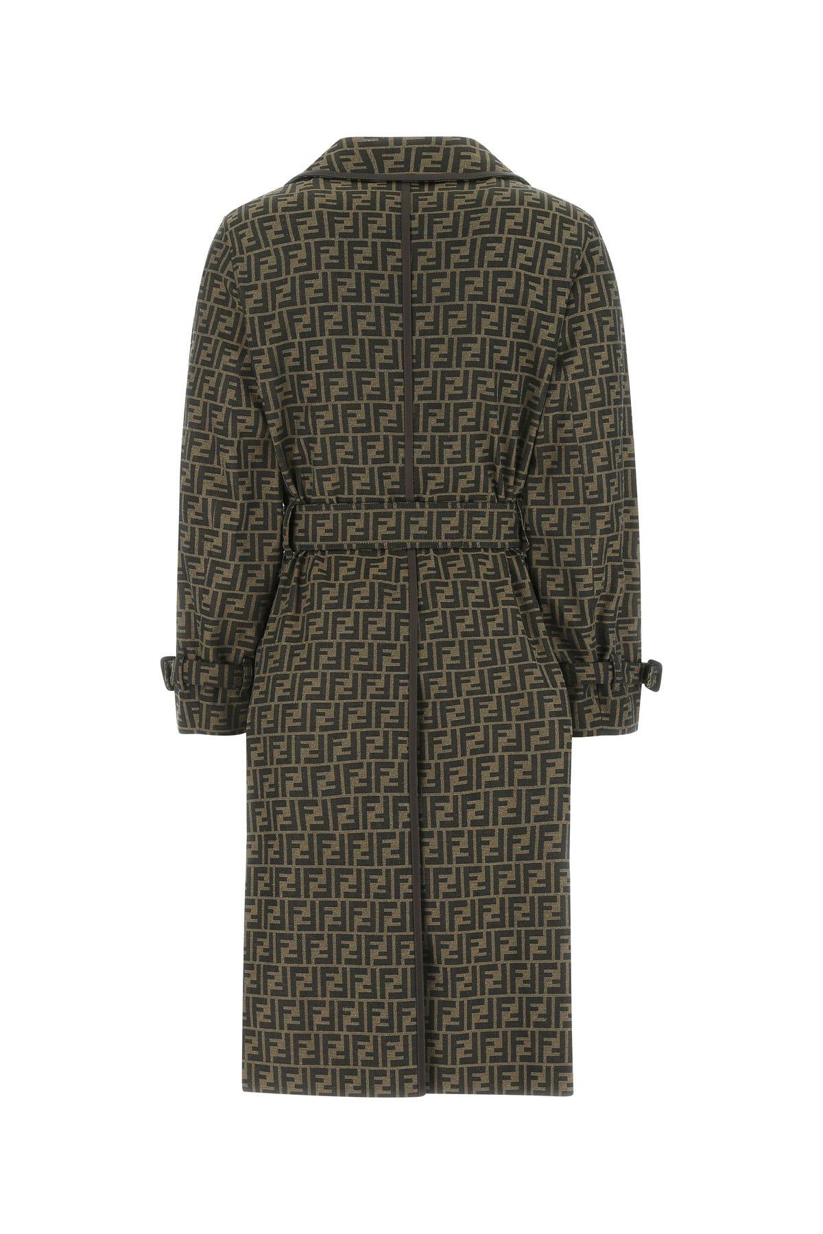 Fendi Embroidered Polyester Blend Trench Coat in Green for Men Lyst