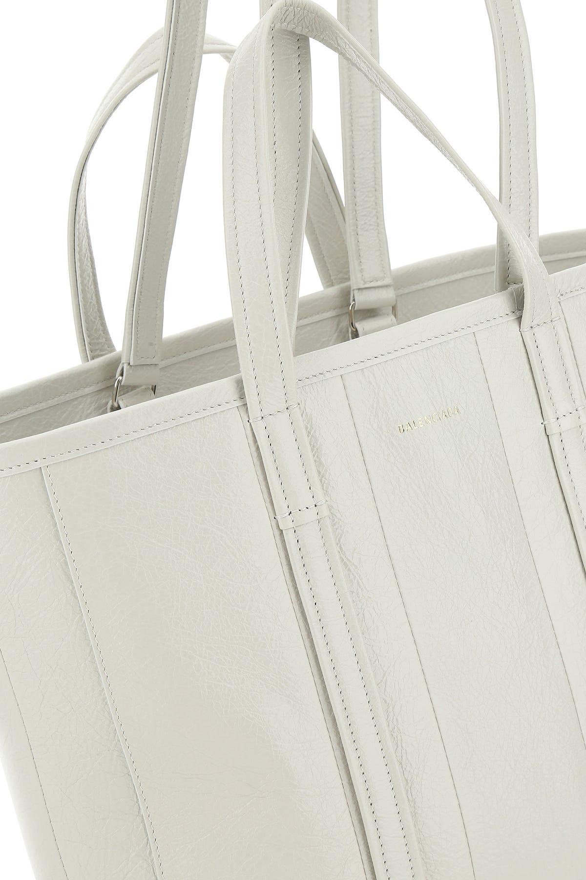 Balenciaga Chalk Leather Medium Barbes Shopping Bag in White - Lyst
