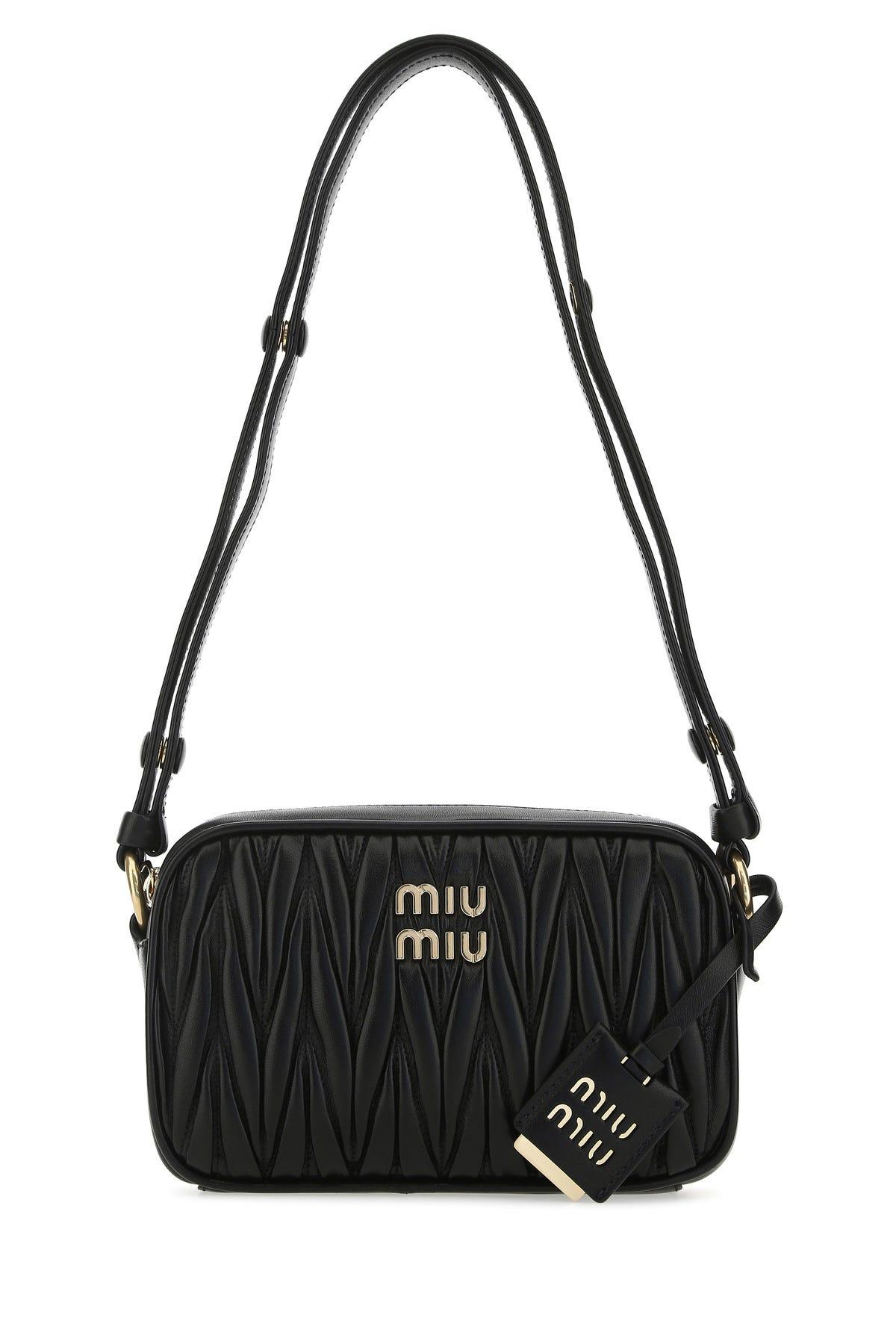 Miu Miu Nappa Leather Shoulder Bag in Black Lyst