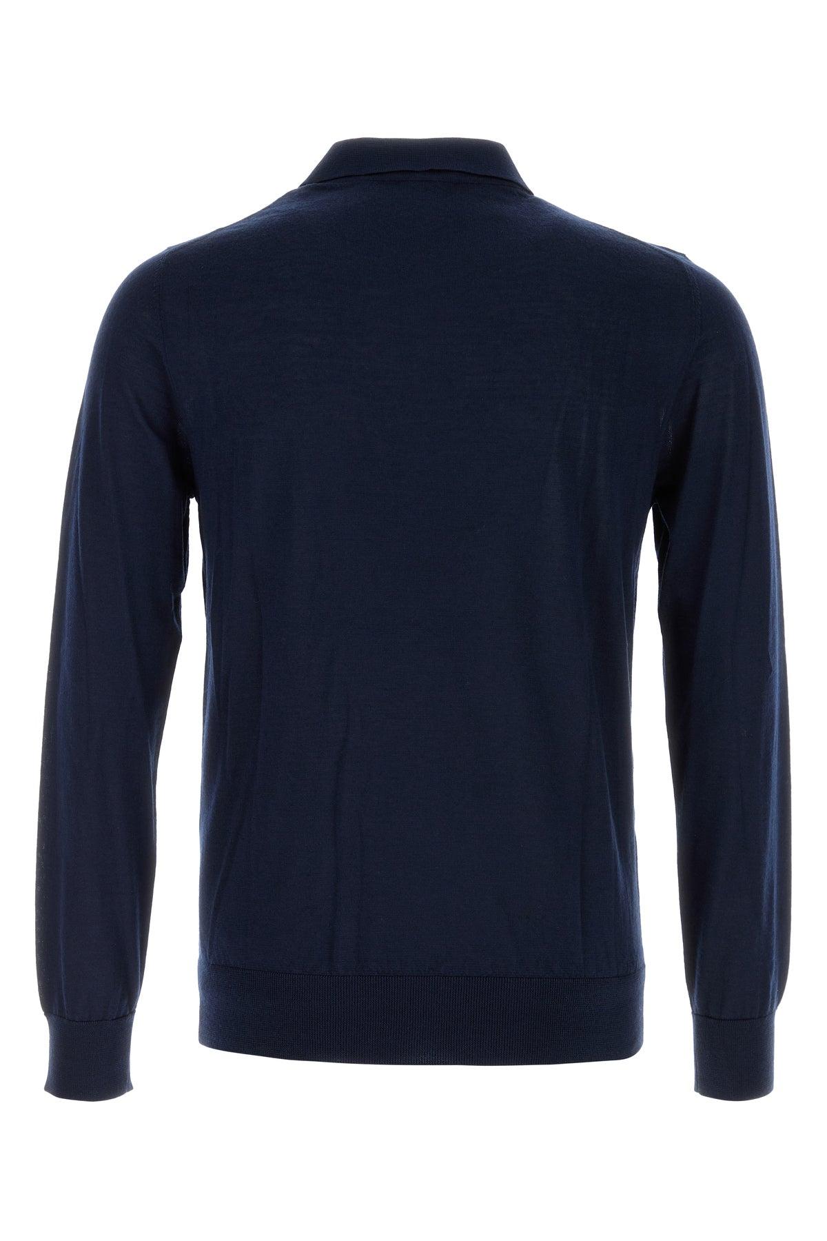 Tシャツ・カットソー BRIONI Men Polo Shirts UMKC0LPBK024000 Blue Brioni Knitted Polo Shirt - Blue - Men | UMKC0LPBK024000