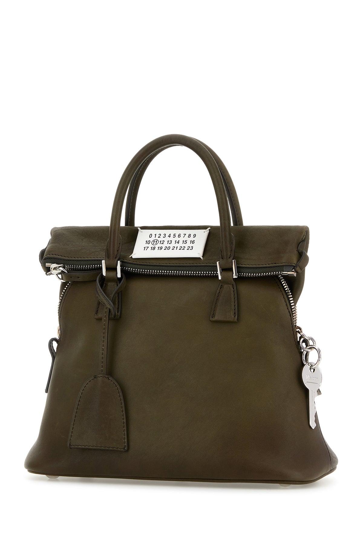 Maison Margiela Olive Green Leather Mini 5ac Handbag in Brown for