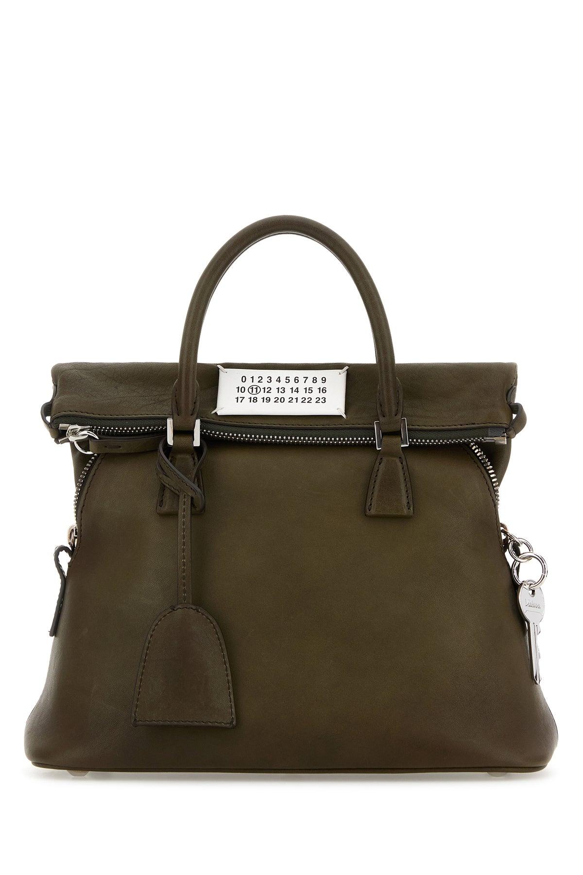 Maison Margiela Olive Green Leather Mini 5ac Handbag in Brown for