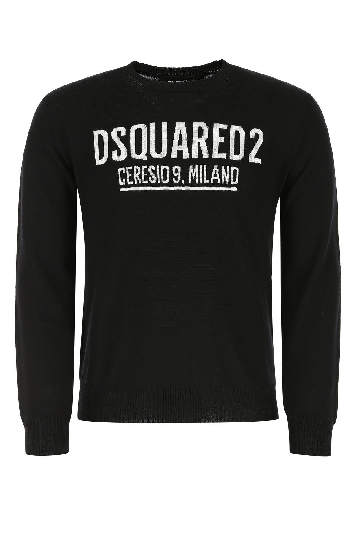 DSquared² Wool Sweater in Black for Men | Lyst