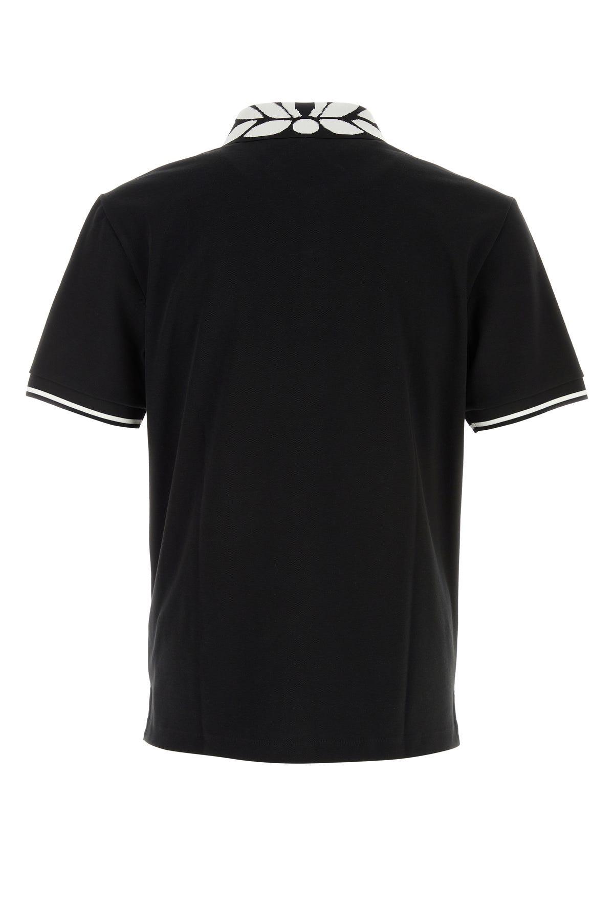 MCM Stretch Piquet Polo Shirt in Black for Men Lyst