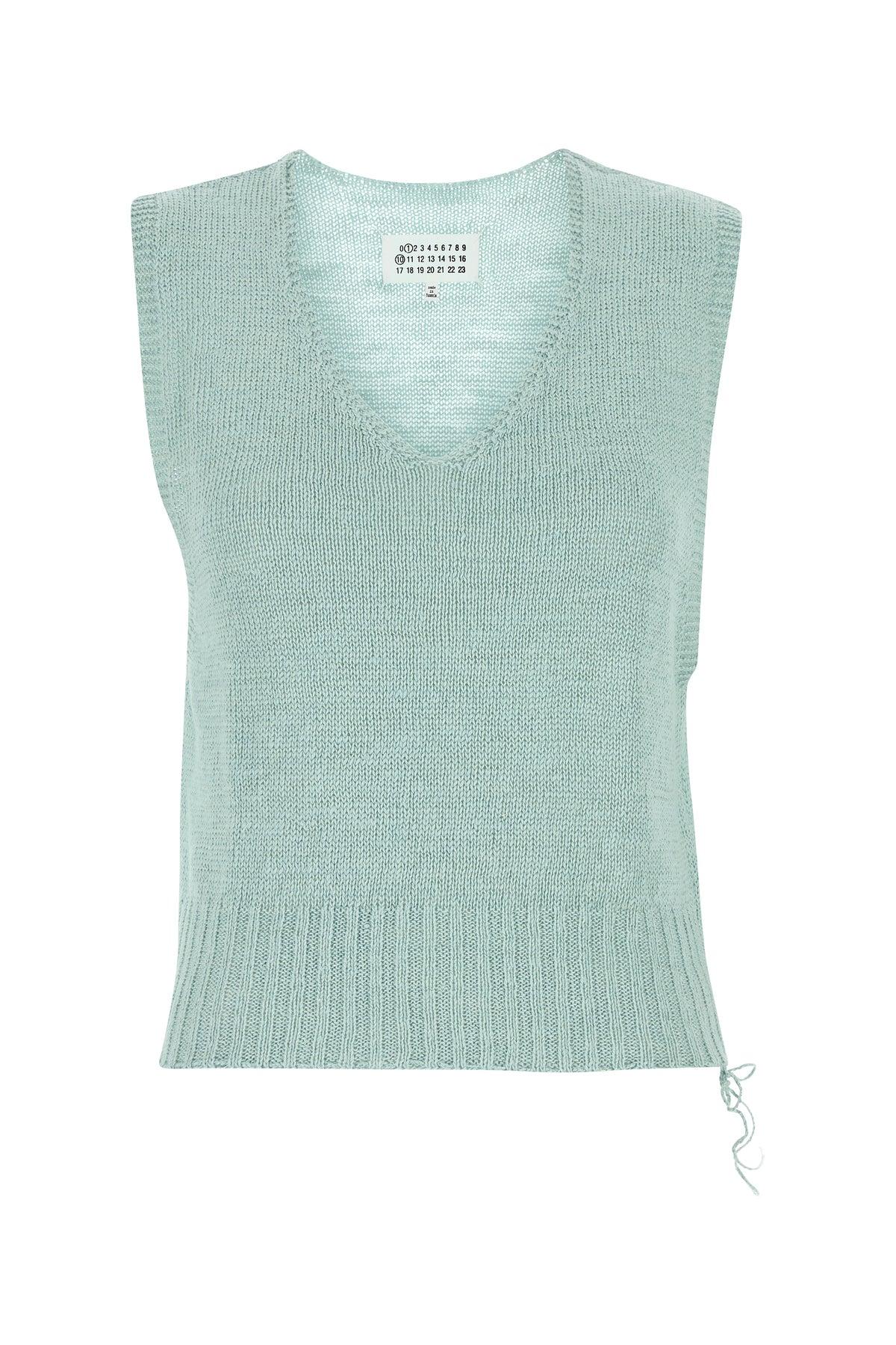Tシャツ・カットソー MAISON MARGIELA Sage Green Wool Blend Vest Sage Green Wool Vest | MAISON MARGIELA - Antonia