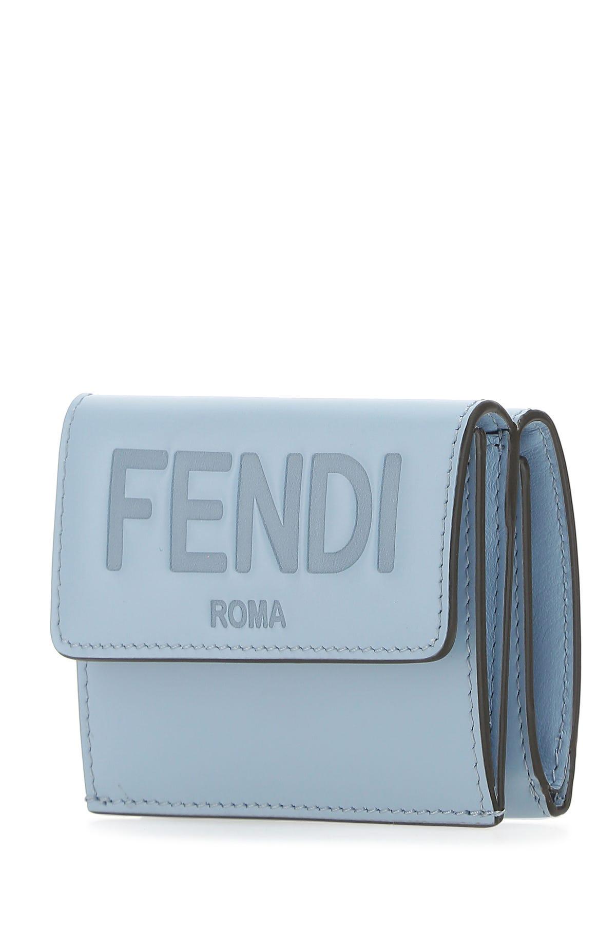 Fendi Pastel Light-blue Leather Micro Trifold Wallet Lightblue Fe | Lyst