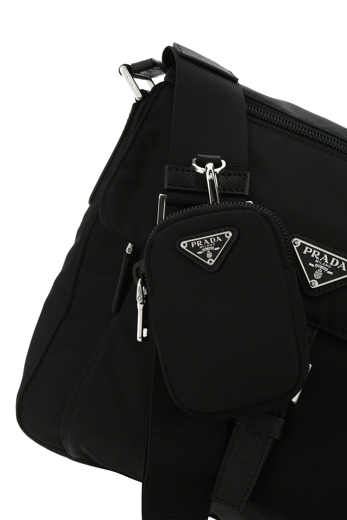 Prada Small messenger bag in black Re-Nylon