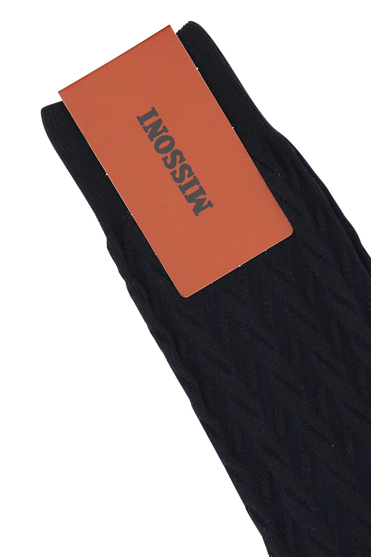 Missoni Logo Printed Ribbed Hem Socks in Black for Men | Lyst