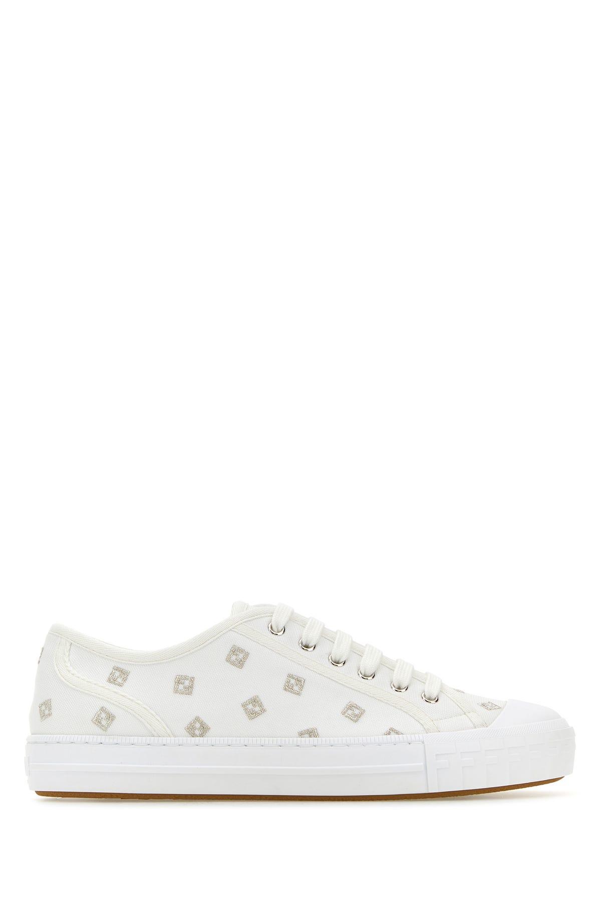 Fendi Domino Canvas Sneaker in White | Lyst