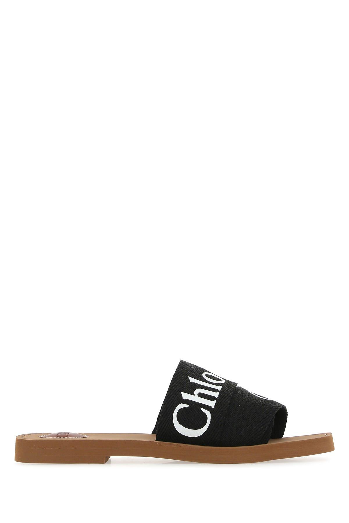 Chloe Woody Flat Sandal in Black Lyst UK