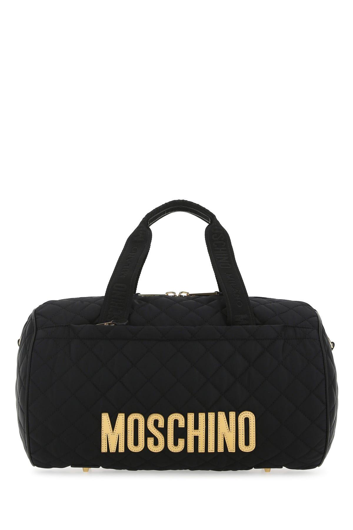 Moschino Quilted Zipped Holdall in Black | Lyst